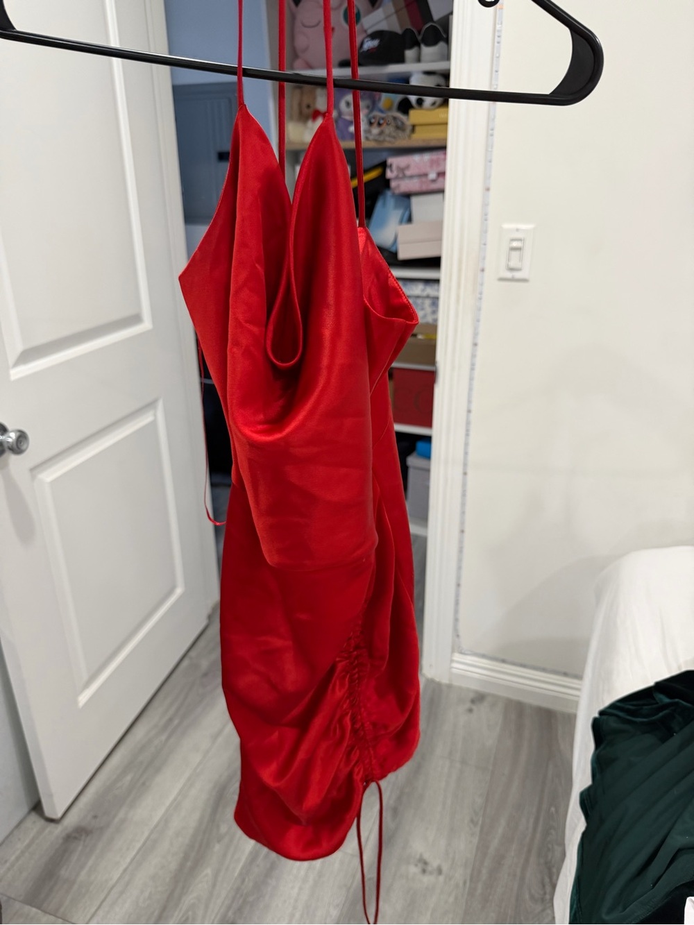 Zara Red Satin Cowl Neck Slip Dress